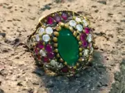 Hand Made 925 Sterling Silver Ring With Emerald Stone From The Holy Land