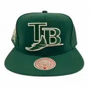 MENS MITCHELL & NESS MLB BACK TO BASICS SNAPBACK COOP RAYS - GREEN