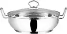 Stainless Steel Induction Friendly Wok Frying Pan for All Hobs with Glass Lid (1