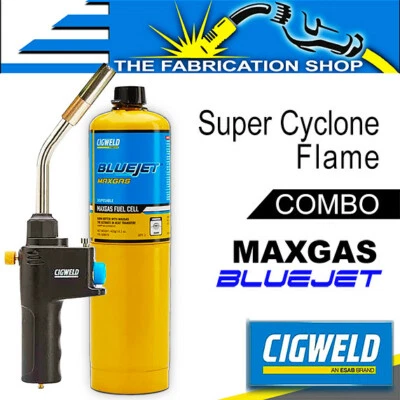 Cigweld JET407 Super Cyclone Flame Torch + Maxgas Fuel Gas BBQ Soldering Blow