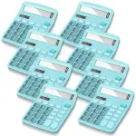 8 Pieces 12-Digit Calculator Solar Basic Desktop Calculator Large Display Ele...