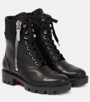 [Christian Louboutin] Christian Louboutin En Hiver Lug leather combat boots AU 5 black