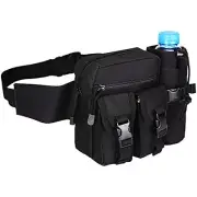 Tactical Molle Waist Bag Army Fanny Pack Utility Belt with Water Bottle Holder