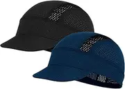 [ROCK TAKIN] Cooling Cycling Hat Under Helmet, Sweat-Absorbing Breathable Mesh Bicycle Hat Under Helmet for Cycling Motorcycle Running Hat for Men Women - Pack of 2, Black + Navy (hat Edge), One Size