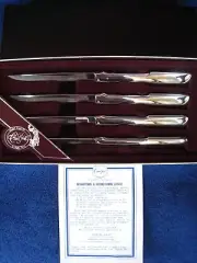 VINTAGE CARVEL HALL STEAK KNIVES SET OF 4 STAILESS STEEL USA NIB
