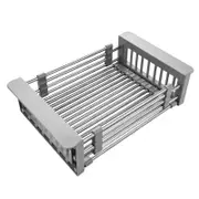 Stainless Steel Storage Sink Drain Basket Dish Drying Rack Kitchen Organizer