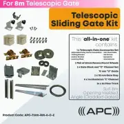8m Telescopic Sliding Gate Hardware Complete Kit. All in One Telescopic Gate Kit