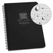 Rite In The Rain Side Spiral 4.625 x 7 Polydura Waterproof Notebook- Black