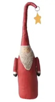 Hand-painted Canvas Santa With Dancing Star On Hat