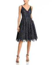 Eliza J Bow Trim Fit and Flare Dress