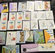 Vintage 70s-80s Assorted 42 Pcs Thank You Greeting Cards