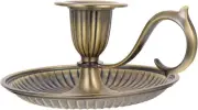 HOMSFOU Retro Handheld Candlestick Holder Vintage Taper Candle Stick Holder Euro