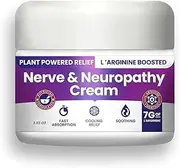 M PAIN MANAGEMENT TECHNOLOGIES Nerve and Neuropathy Cream by NerveSpa – Plant Powered Relief for Foot, Hands, Legs, Toes Includes 7grams of L’Arginine; Vitamin B6, Menthol, Aloe -2.82oz