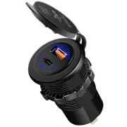 Motorcycle USB Charger Socket PD QC 3.0 Power Outlet Fast Charging Waterproof
