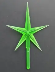 Ceramic Christmas Tree Star Topper Aurora Florescent Green Large 4" T x 2 1/2" W