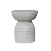 Modern Furniture ROCCO 44cm Indoor & Outdoor Side Table Stool - White Concrete