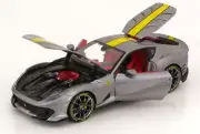 Ferrari 812 Competizione 2021 Silver 1/18 Scale Diecast Model Car Burago