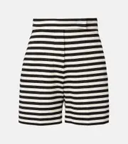[Max Mara] Max Mara Ornica striped high-rise shorts UK 16 black