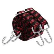 2Pcs 79 Inch Adjustable Bungee Cords Straps with Hooks, Black Red
