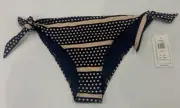 ROXY Size XL / 14 Blue Pink POP Spotty Bikini Tie Side Bottoms / Bathers NEW