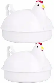 Microwave Egg Boiler for 4 Eggs,Chicken Shaped Microwave Eggs Boiler Cooker Microwave Hardboiled Egg Maker 4 Egg Egg Boiler Steamer Chicken Shape Egg Poacher for Home Kitchen