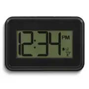 Black Digital Clock with Temperature and Timer