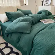 GGP Turquoise Green Solid Color Solid Color Solid Color 1.5M Bed Fitted Sheet Set With 200X230Cm Duvet Cover 4 Piece Bedding Set
