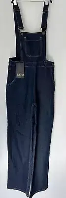 Collectif Pippa Dark Denim Dungarees Overalls Vintage Style Rockabilly UK12/US8