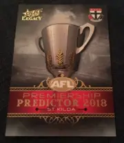 2018 AFL Select Legacy Silver Premiership Predictor ST KILDA card PP30 092/180