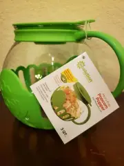 NEW Ecolution Glass Micro Pop 3 Quart Microwave Popcorn Popper NEON GREEN NIB
