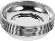 DECHOUS Stainless Steel Sauce Bowl 10pcs 8cm Round Seasoning Dishes Sushi Dipping Bowl Saucers Bowl Mini Appetizer Plates, Saucers Dishes Sushi Dipping Cups