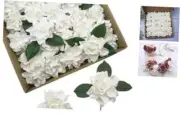 Artificial Flowers 25pcs Gardenia Flowers with Stem for Wedding Flowers