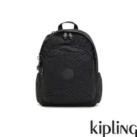 在飛比找Yahoo奇摩購物中心優惠-Kipling 經典黑菱格紋印花上方拉鍊後背包-DELIA