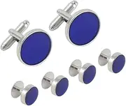 [JYHLSHBA] Cufflinks For Men 1 Pair Of Round Lacquered Cufflinks 6 Piece Set Men'S French Shirt Tuxedo Cufflinks Sleevepins