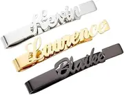 [KQISAN] Personalized Tie Clip For Men Suit Accessories Customized Name Tie Clip, Mens Alphabet Letter Tie Clip Bar, Tie Bar For Father'S Day Wedding Husband Groomsmen Gifts