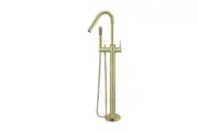 MEIR Round Floor Standing Bath Mixer and Hand Shower - PVD Tiger Bronze