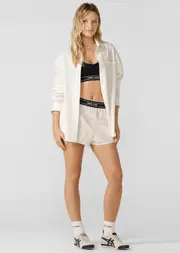 [Lorna Jane] Love Lounge Shirt in Neutrals, Cotton, Size - Large L Porcelain