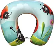 LHBWCVN Travel Neck Pillow for Airplanes Comfort Head and Neck Support Memory Foam - U-Shaped Neck Travel Pillow for Sleeping Ladybug Landscape Neck Pillows for Flight Headrest Sleep
