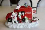 1998 Franklin Mint Coca-Cola Wind-Up Motion Musical Sculpture Truck Polar Bear