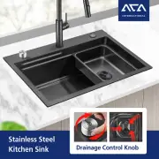 SUS304 Kitchen Sink Smart Drainage Detachable Colander Single Bowl 680x450x225mm