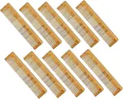 NULYLU 10pcs Hair Combs Bamboo Hairdressing Comb for Women Men Hair Styling Tool Wide Tooth