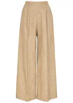 Forte_forte Herringbone Metallic-weave Linen-blend Trousers - Light Brown - 3 (UK 12 / M) 3 (UK 12 / M)