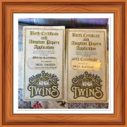 Vintage Cabbage Patch Twin Boy Or Girl certificates Kris Raphael Kris Crissy