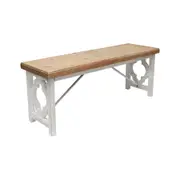 Willow & Silk 112cm Home/Patio/Room Lorette French Quatrefoil Wooden Bench Table