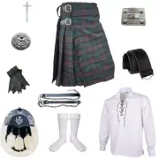 Men's Scottish Tartan kilt outfit Traditional 9 Pcs wedding kilt set For Men