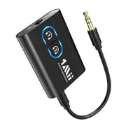 Bluetooth 5.3 Transmitter Receiver for TV to Wireless Headphones, Dual Black