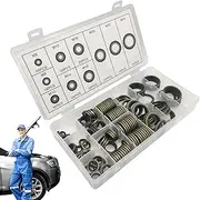 Metal Bonded Sealing Washer | 150X Oil Pipe Washer Seal Gasket - Multifunction Wear-Resistant Auto Repair Set, Metal Crush Ring Set for Pipe, Electrical Appliances