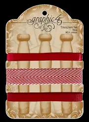 Graphic45 TRIUMPHANT RED TRIMs scrapbooking (3) UNIQUE RIBBONS (9) YARDS TOTAL