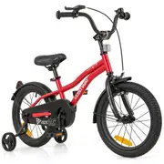 Costway 40 cm Bike Boys & Girls Training Bicycle w/Adjustable Seat & Removable Training Wheels Red