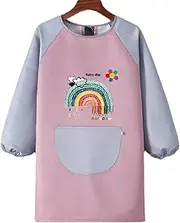 Kids Aprons, Cartoon Kids Art Smock, Adjustable Childrens Painting Apron, Waterproof Toddler Aprons with Large Pocket, for Cooking, Baking, Painting & Gardening (4Types)